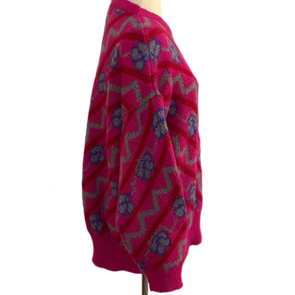 TOGETHER! Vintage Bright Pink Oversized Sweater - Picture 5 of 7